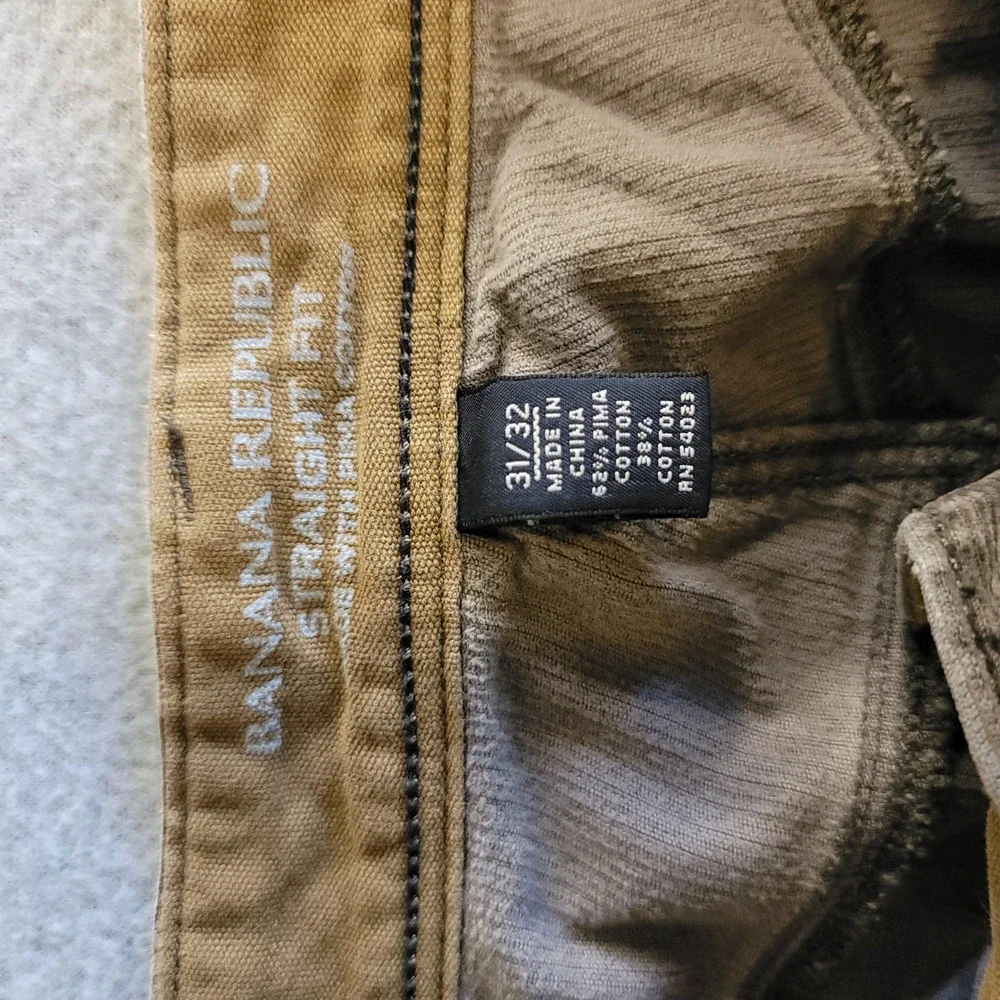 Banana Republic Mens Straight Fit Brown Pima Cotton Corduroy Pants 31x32